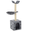 Vidaxl Cat Scratch Post avec Sisal Scratch Posts 105 cm POOTPRINTS GRY