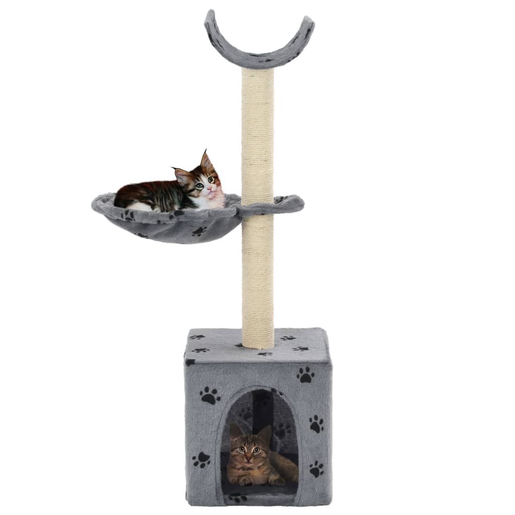 Vidaxl Cat Scratch Post avec Sisal Scratch Posts 105 cm POOTPRINTS GRY