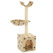 Vidaxl Cat Scratch Post avec sisal Scratch Posts 105 cm POOTPRINTS BEIGE - afbeelding 1