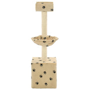 Vidaxl Cat Scratch Post avec sisal Scratch Posts 105 cm POOTPRINTS BEIGE - afbeelding 3