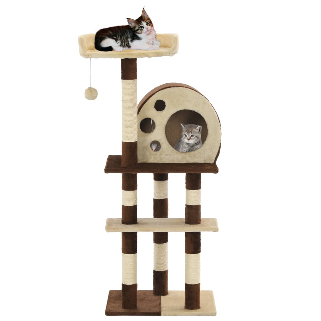 Vidaxl Cat Scratch Post avec sisal Scratch Posts 127 cm beige et marron