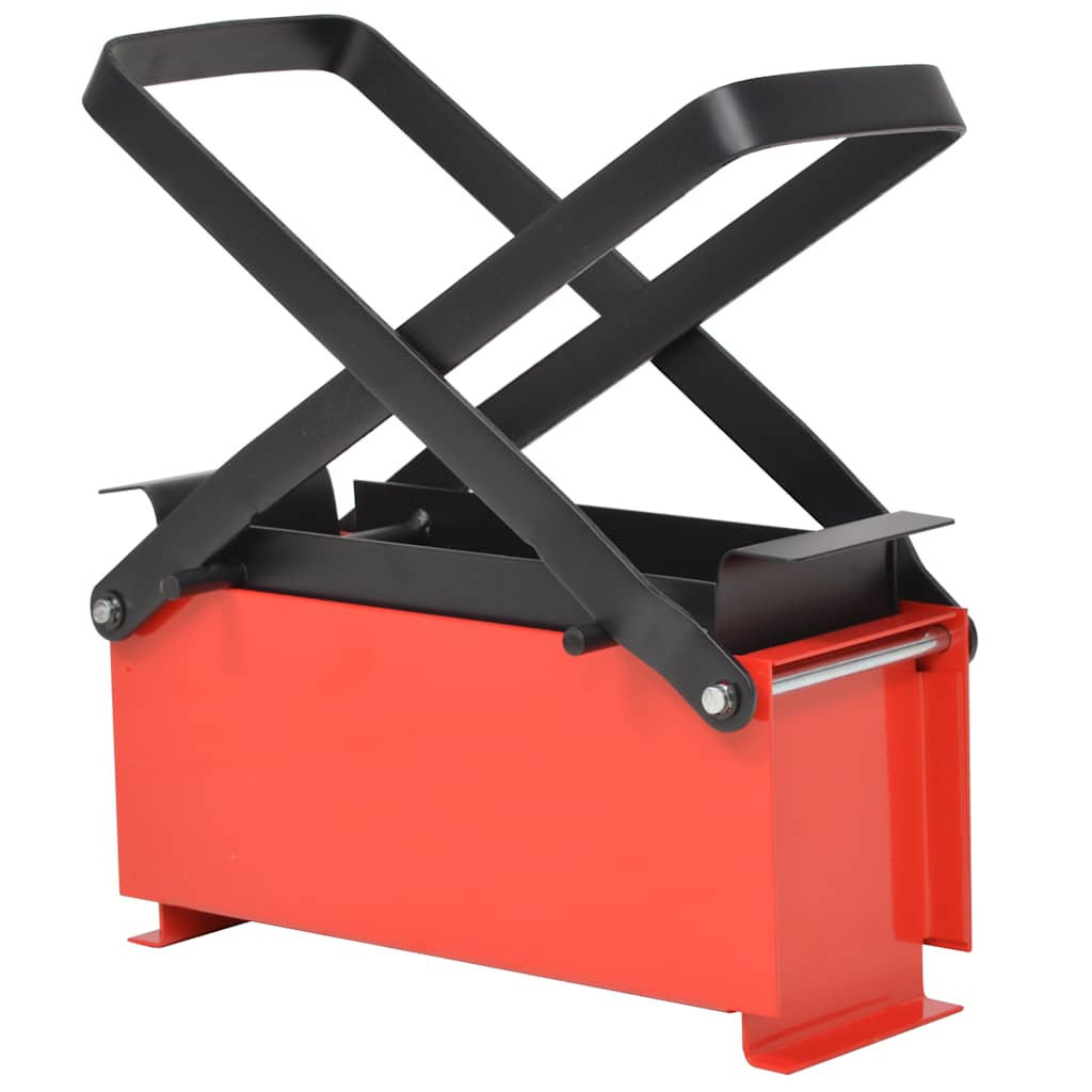 Vidaxl Briquette Appuyez pour du papier 34x14x14 cm en acier noir et rouge