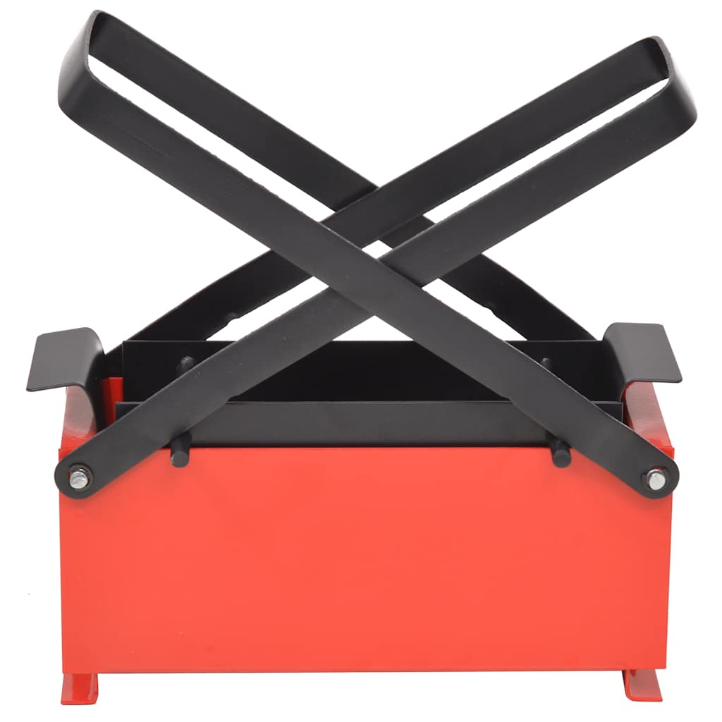 Vidaxl Briquette Appuyez pour du papier 34x14x14 cm en acier noir et rouge