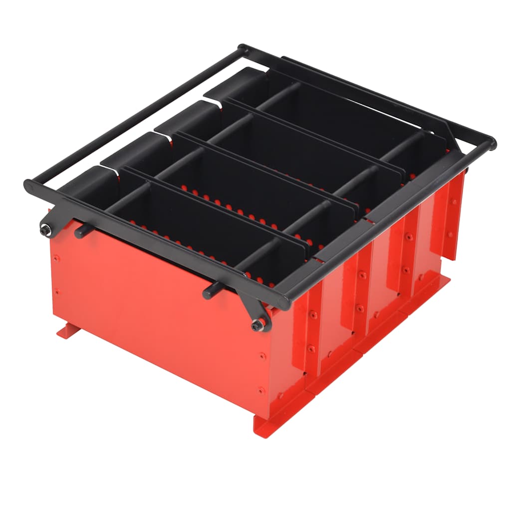 Vidaxl Briquetten Press pour papier 38x31x18 cm en acier noir et rouge