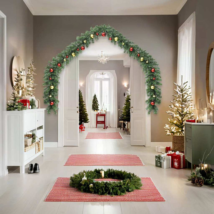 Vidaxl Garland de Noël décoré de balles de Noël et de lumières LED 10 m
