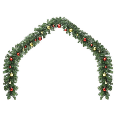 Vidaxl Garland de Noël décoré de balles de Noël et de lumières LED 20 m
