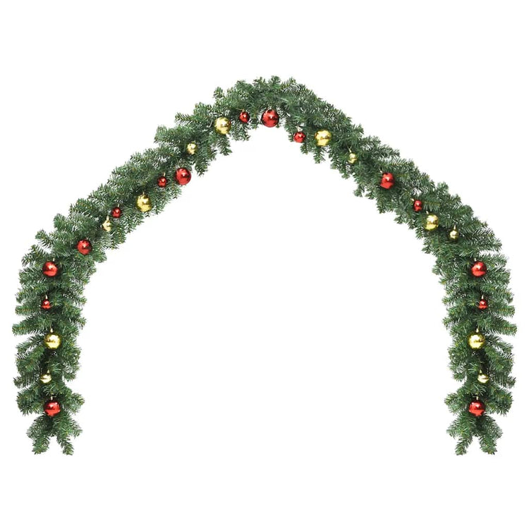 Vidaxl Garland de Noël décoré de balles de Noël et de lumières LED 20 m