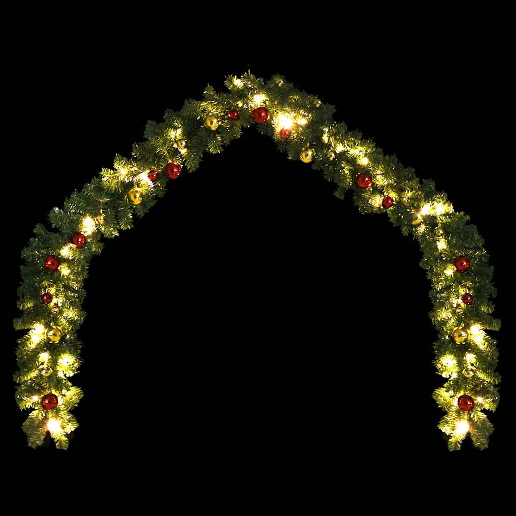Vidaxl Garland de Noël décoré de balles de Noël et de lumières LED 20 m