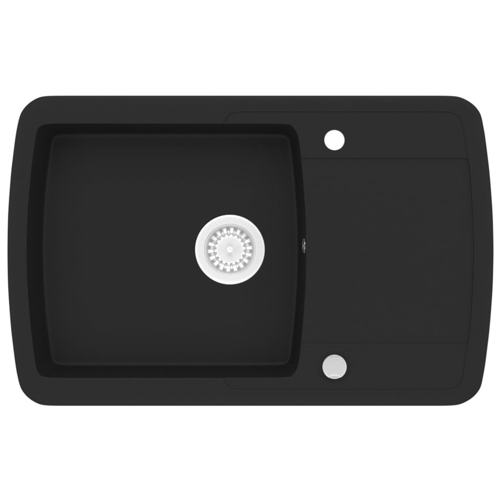 Vidaxl puits simple bol de granit noir