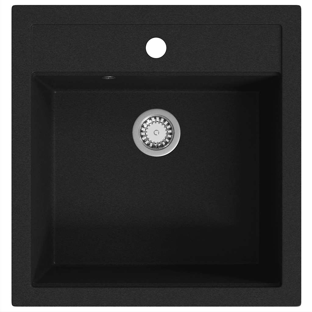 Vidaxl puits simple bol de granit noir