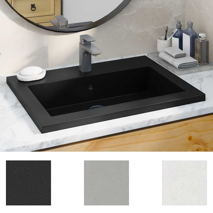 Vidaxl Washbasin 600x450x120 mm de granit noir