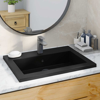 Vidaxl Washbasin 600x450x120 mm de granit noir