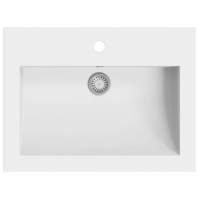 Vidaxl Washbasin 600x450x120 mm de granit blanc