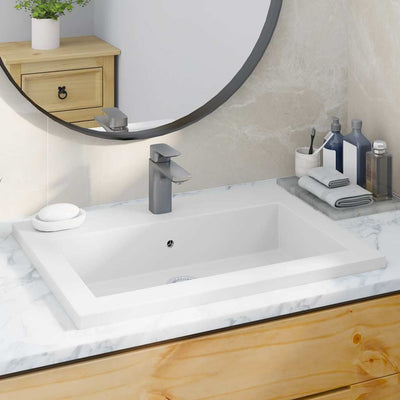 Vidaxl Washbasin 600x450x120 mm de granit blanc