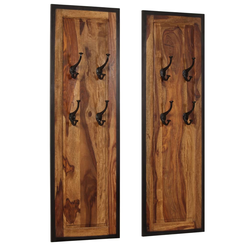 Vidaxl Coat Racks 2 pcs Sheeshamhout solide