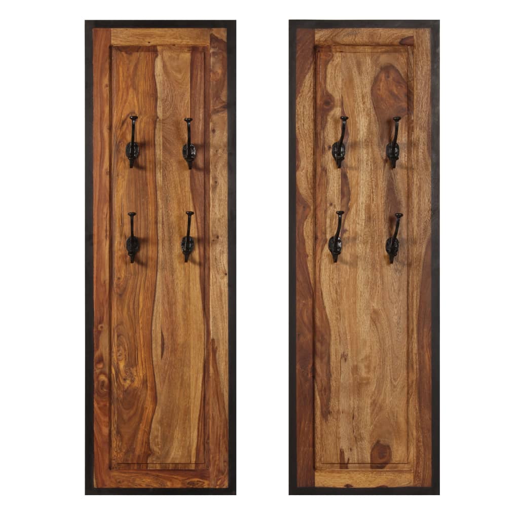 Vidaxl Coat Racks 2 pcs Sheeshamhout solide