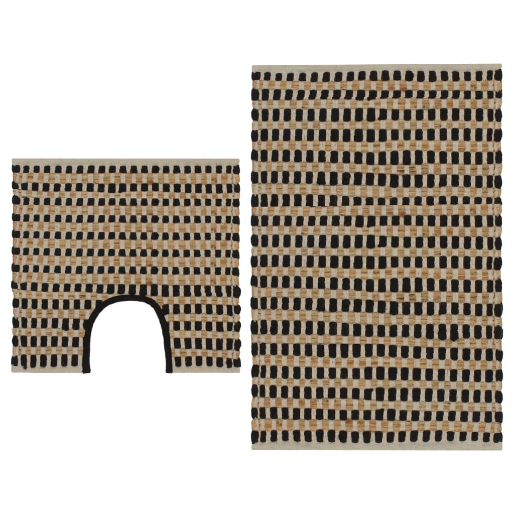Vidaxl Bathmatting Set à la main - Jute et poussière naturel et noir