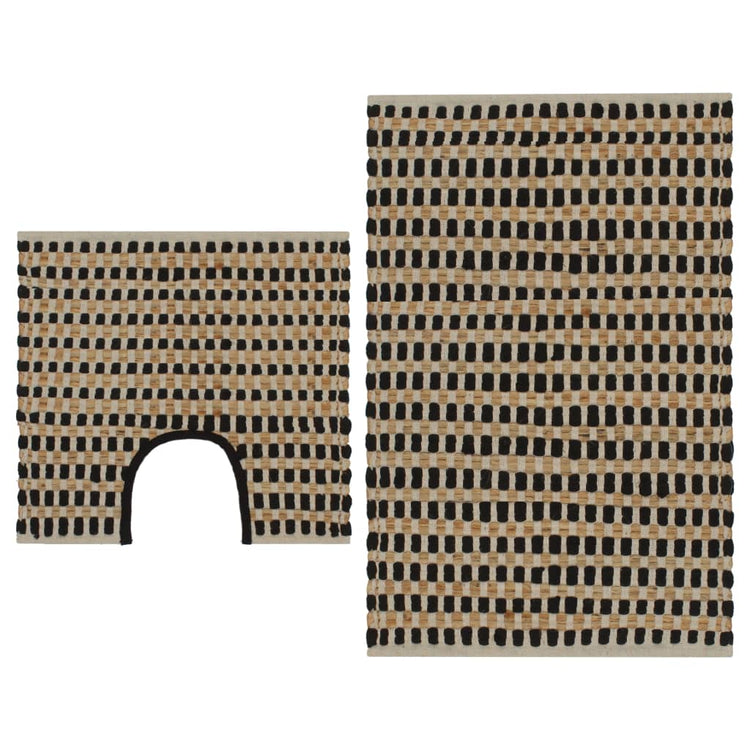 Vidaxl Bathmatting Set à la main - Jute et poussière naturel et noir