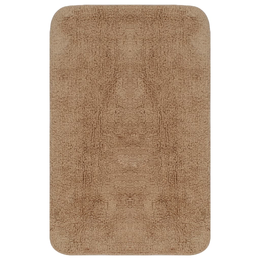 Vidaxl Bathmatting Ensemble de tissu beige 3 pièces