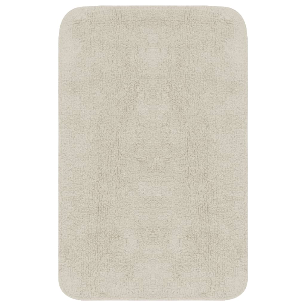 Vidaxl Bathmatting Set Tissu blanc 3 pièces