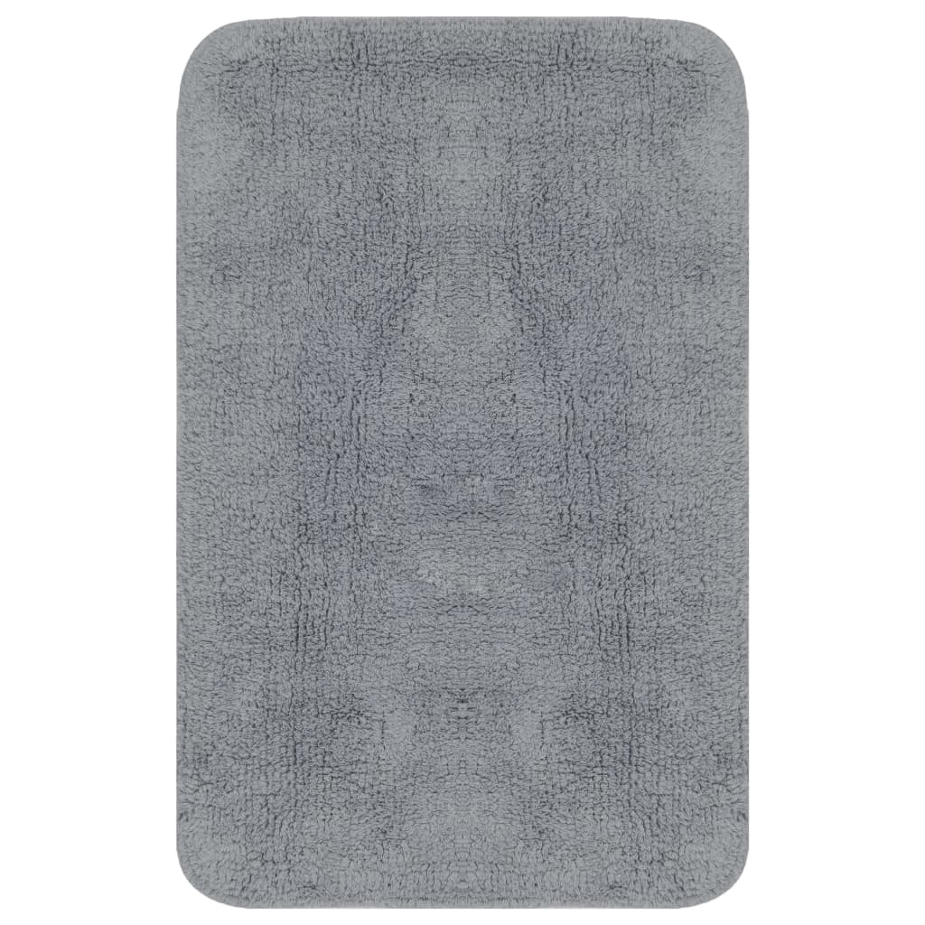 Vidaxl Bathmatting Set Fabric Gris Grey en 2 parties