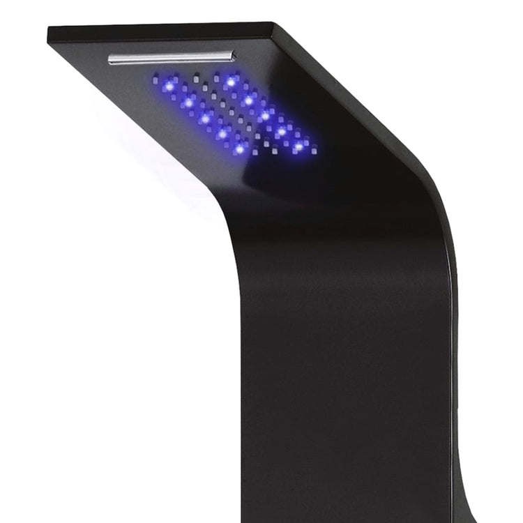 Panneau de douche Vidaxl 20x44x130 cm en aluminium noir