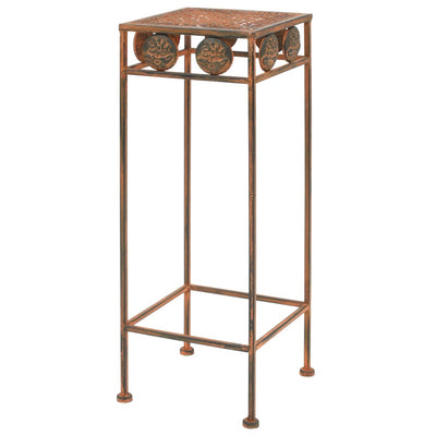 Vidaxl Plant Stand Set Vintage Style Metal Rust Color 3 pièces