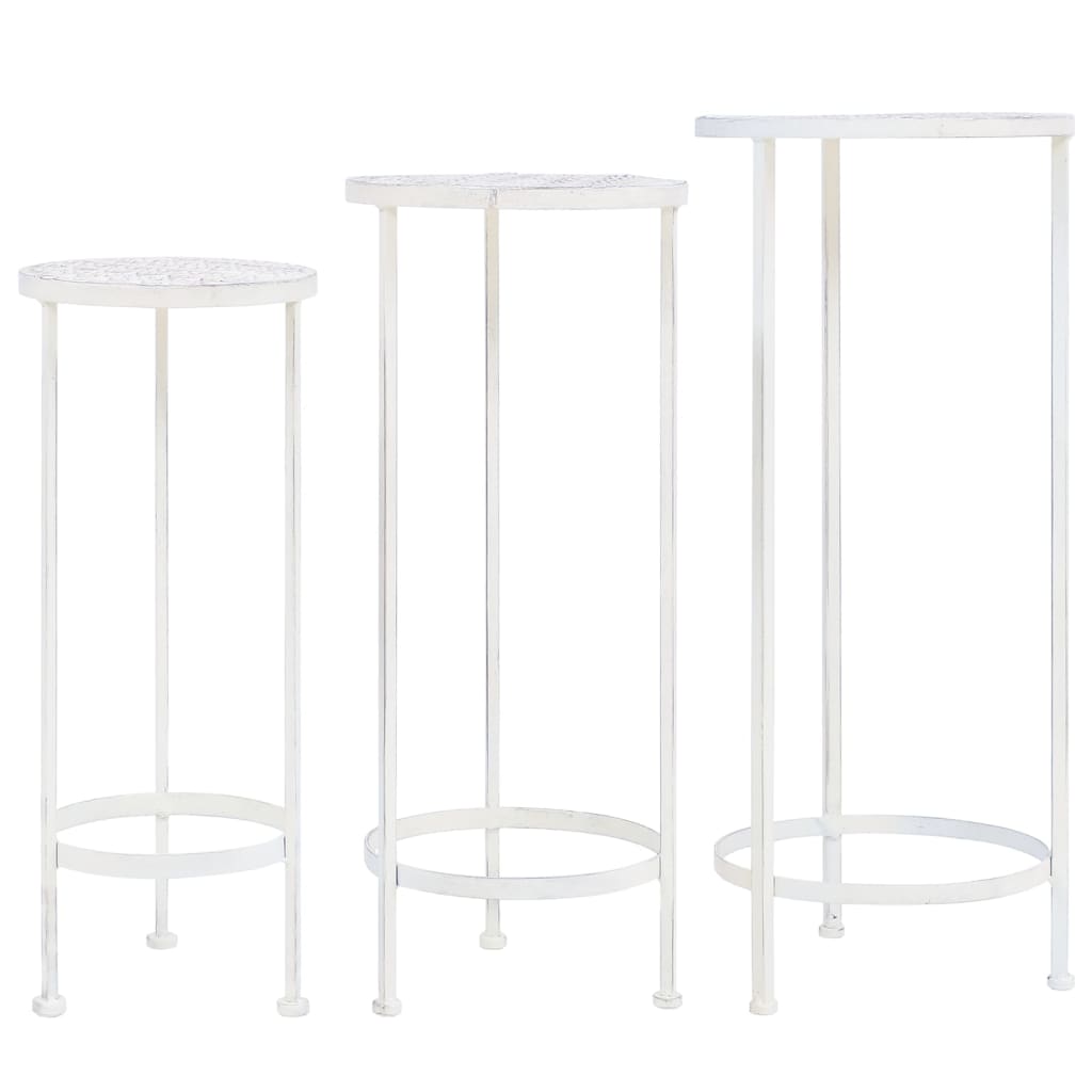 Vidaxl en 3 parties Stand Set Set Vintage Style Metal Antique Blanc