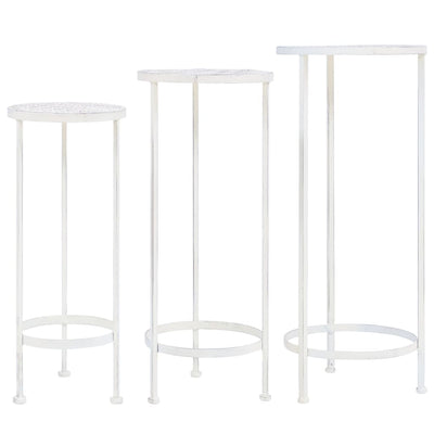 Vidaxl en 3 parties Stand Set Set Vintage Style Metal Antique Blanc