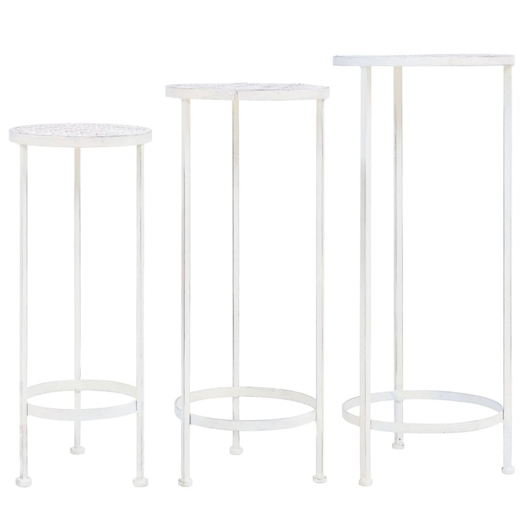 Vidaxl en 3 parties Stand Set Set Vintage Style Metal Antique Blanc