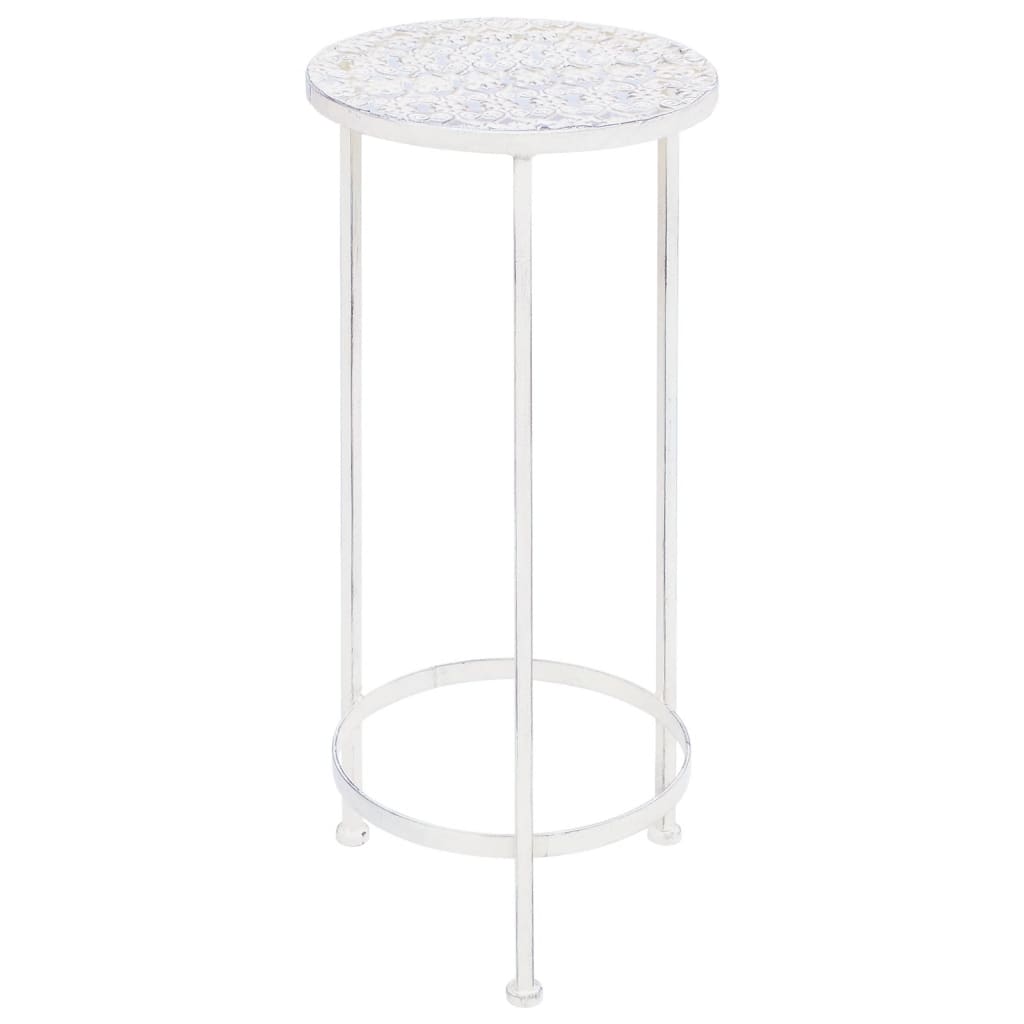Vidaxl en 3 parties Stand Set Set Vintage Style Metal Antique Blanc