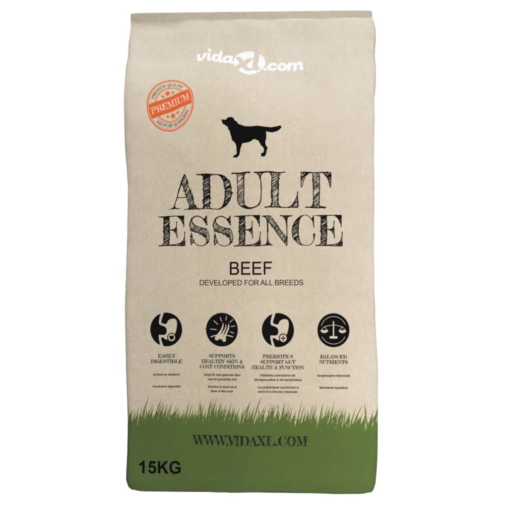 Vidaxl Premium Dog Aliments Dry Adult Essence Beef 30 kg 2 PCS