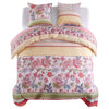 Vidaxx parure de couette fleurs rayé 200x220 80x80 cm rose