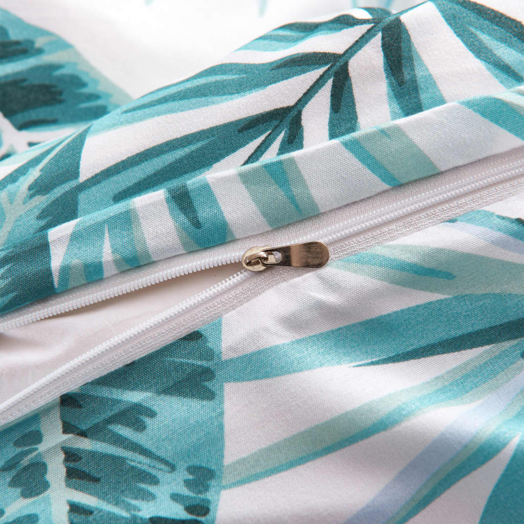 Vidaxx parure housse de couette feuilles 140x200 60x70 cm vert