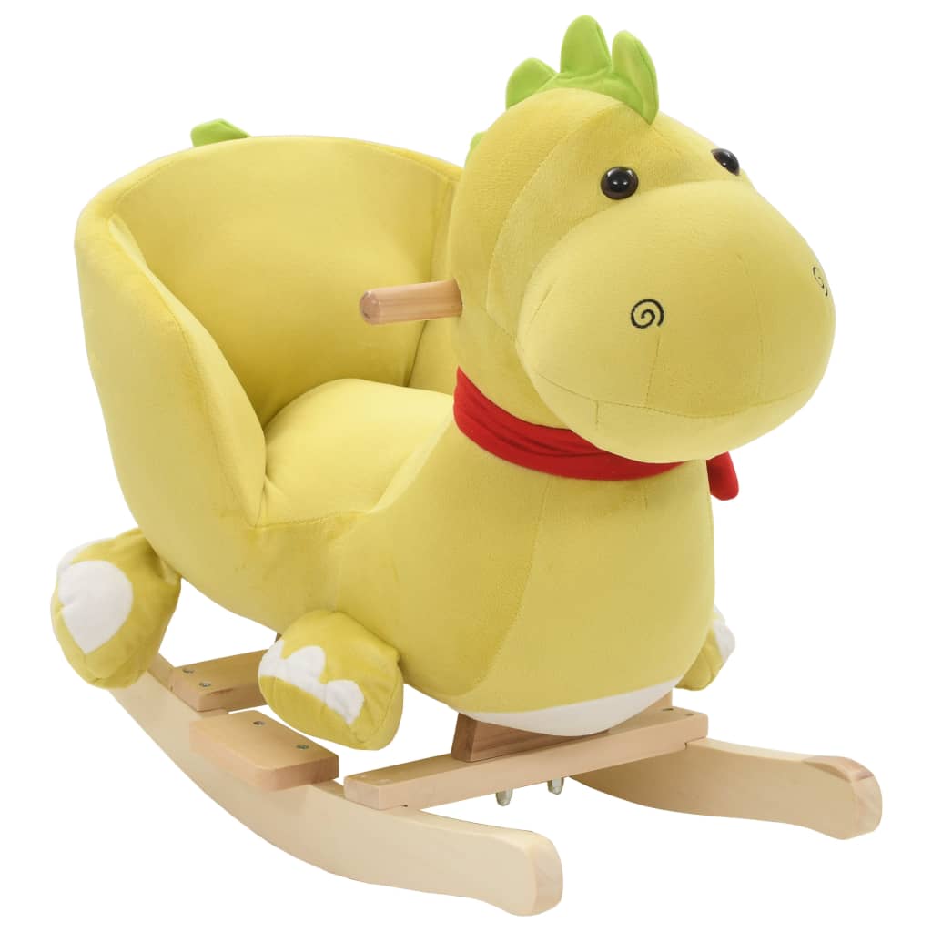Vidaxl Hobbelier Draak avec dossier 60x32x53 cm Limegroen en peluche