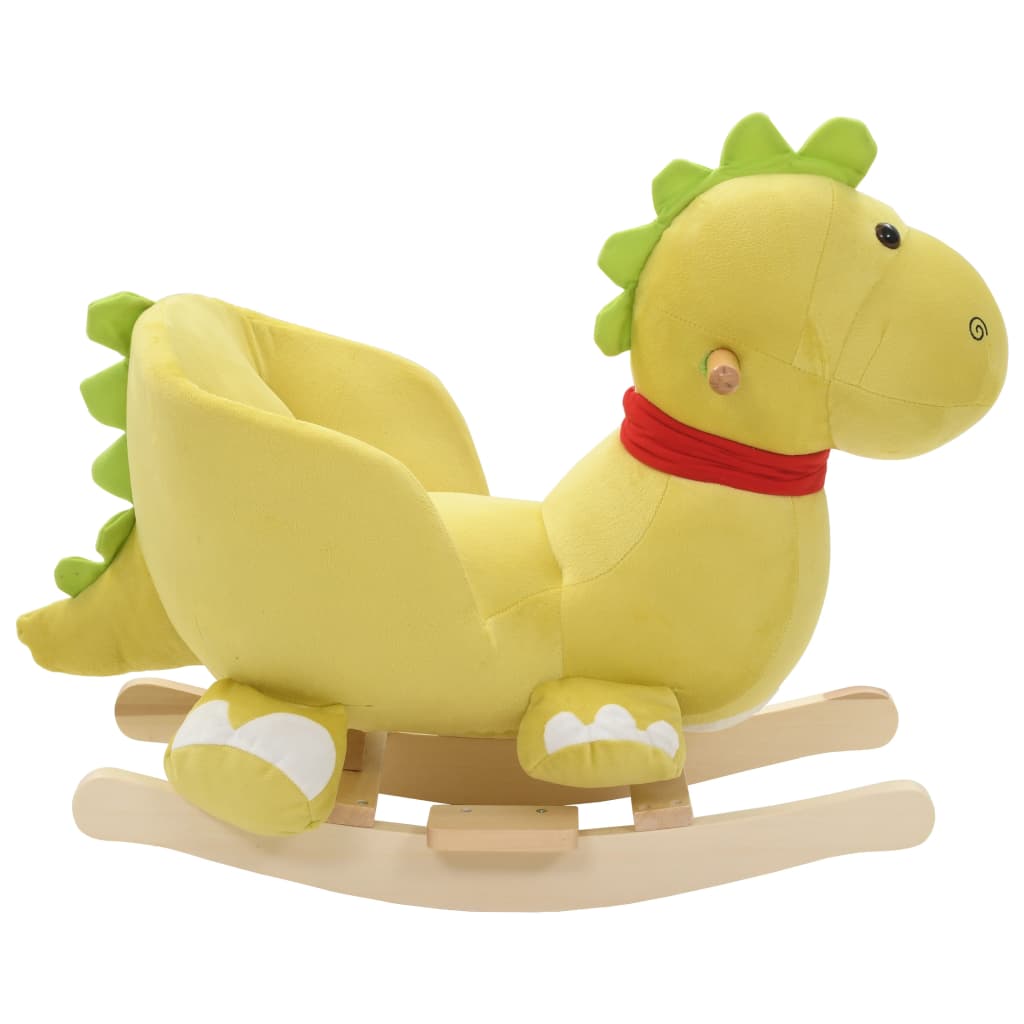 Vidaxl Hobbelier Draak avec dossier 60x32x53 cm Limegroen en peluche