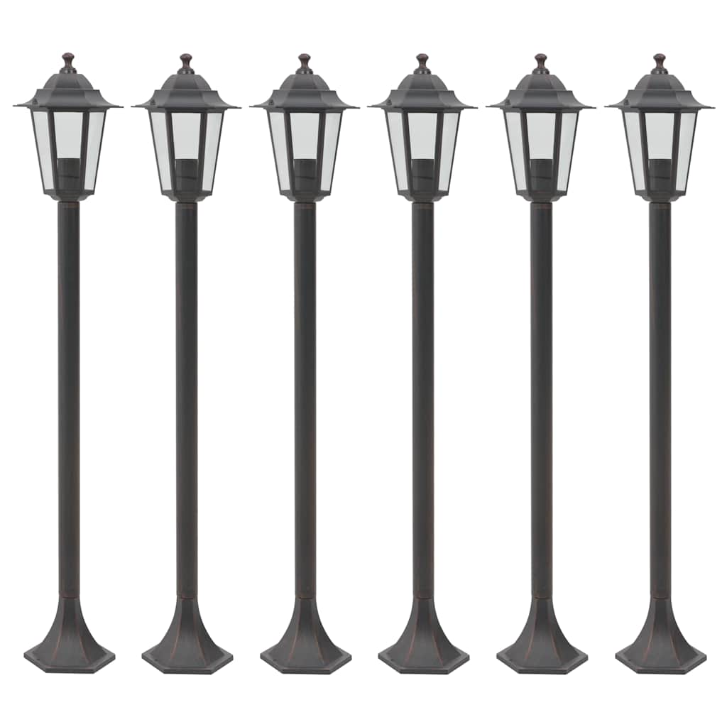 Éclairage de pile Vidaxl pour jardin E27 110 cm Bronze en aluminium 6 PCS