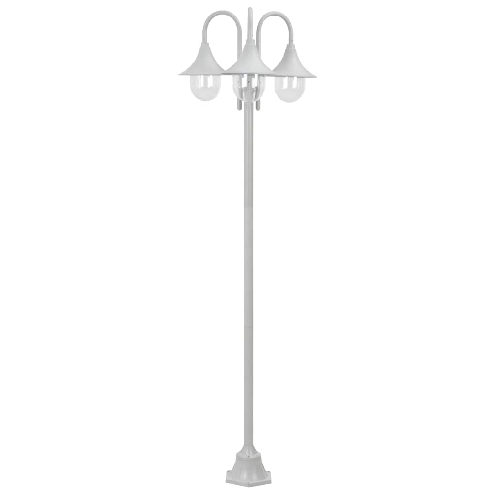 Vidaxl Paal Lighting Garden E27 220 cm Aluminium blanc 3 pièces