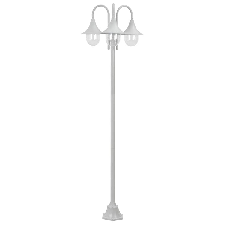 Vidaxl Paal Lighting Garden E27 220 cm Aluminium blanc 3 pièces