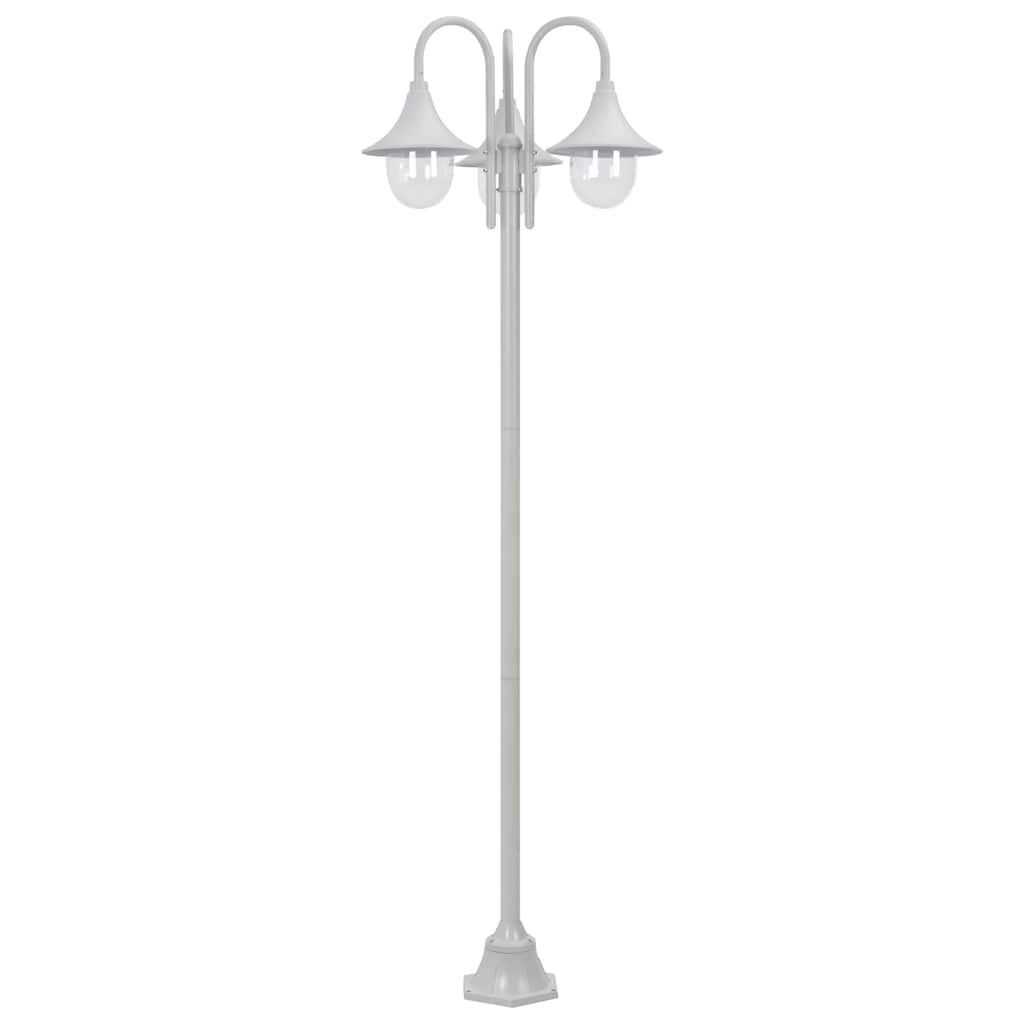 Vidaxl Paal Lighting Garden E27 220 cm Aluminium blanc 3 pièces