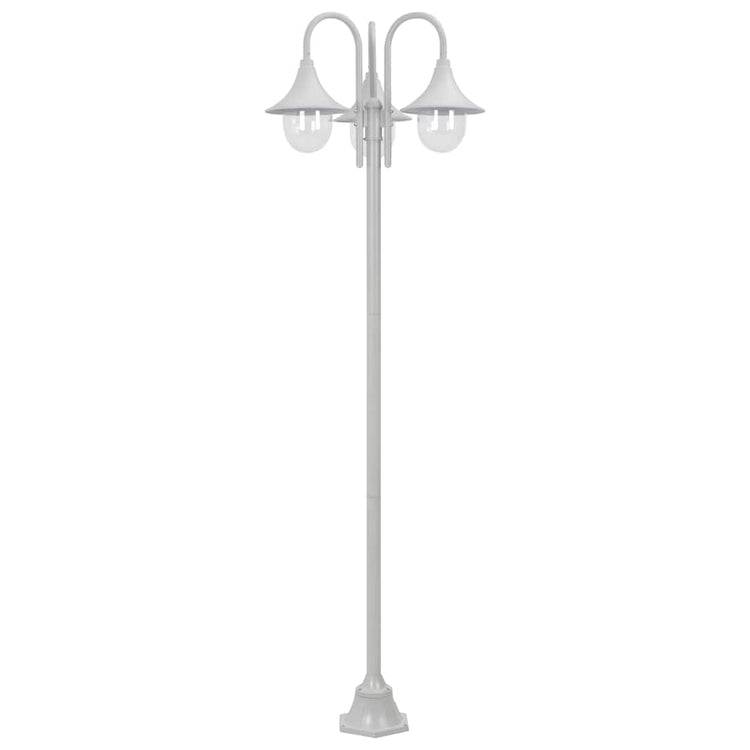 Vidaxl Paal Lighting Garden E27 220 cm Aluminium blanc 3 pièces