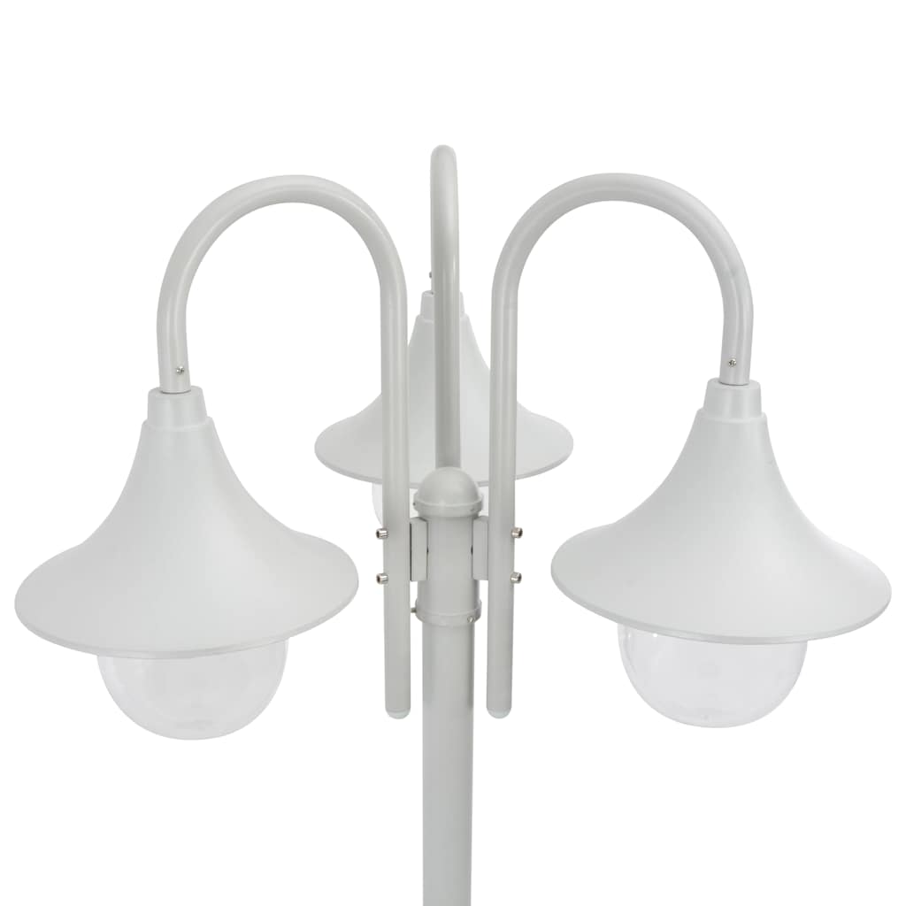Vidaxl Paal Lighting Garden E27 220 cm Aluminium blanc 3 pièces