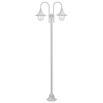 Vidaxl Paal Lighting Garden E27 220 cm Aluminium blanc 2 pièces