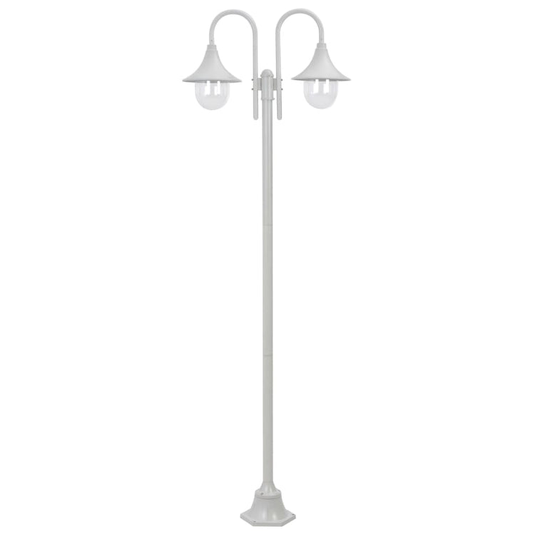 Vidaxl Paal Lighting Garden E27 220 cm Aluminium blanc 2 pièces