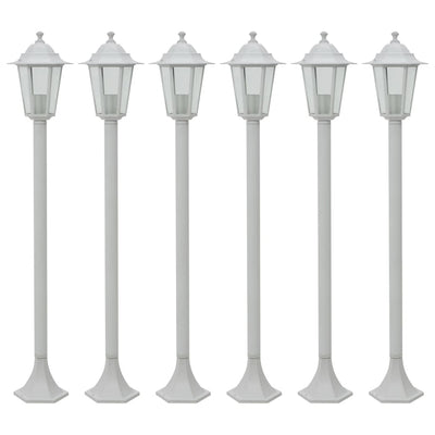 Éclairage de pile Vidaxl pour jardin E27 110 cm Aluminium blanc 6 m