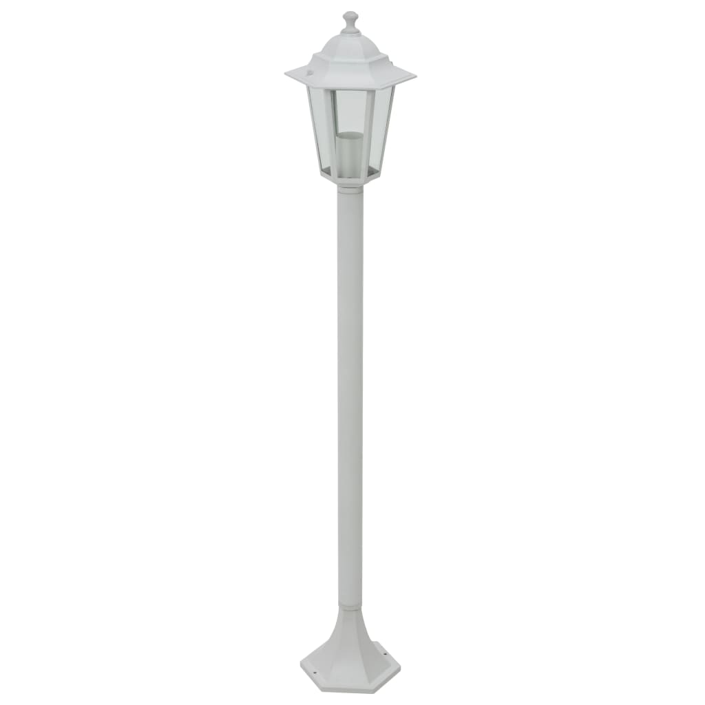 Éclairage de pile Vidaxl pour jardin E27 110 cm Aluminium blanc 6 m