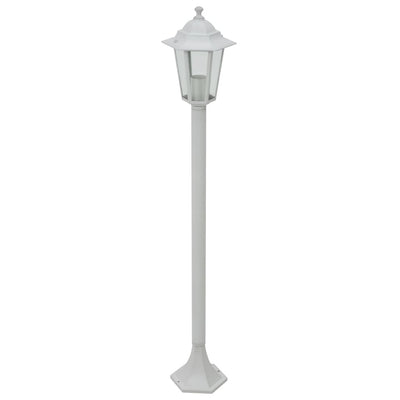 Éclairage de pile Vidaxl pour jardin E27 110 cm Aluminium blanc 6 m