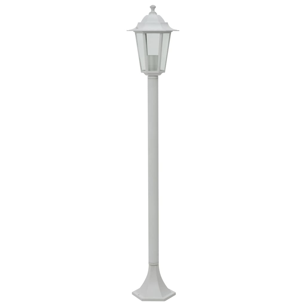 Éclairage de pile Vidaxl pour jardin E27 110 cm Aluminium blanc 6 m