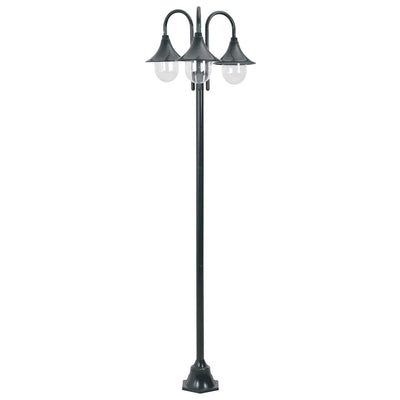 Vidaxl Paal Lighting Garden E27 220 cm en aluminium vert foncé 3 pièces