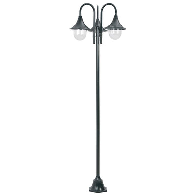 Vidaxl Paal Lighting Garden E27 220 cm en aluminium vert foncé 3 pièces